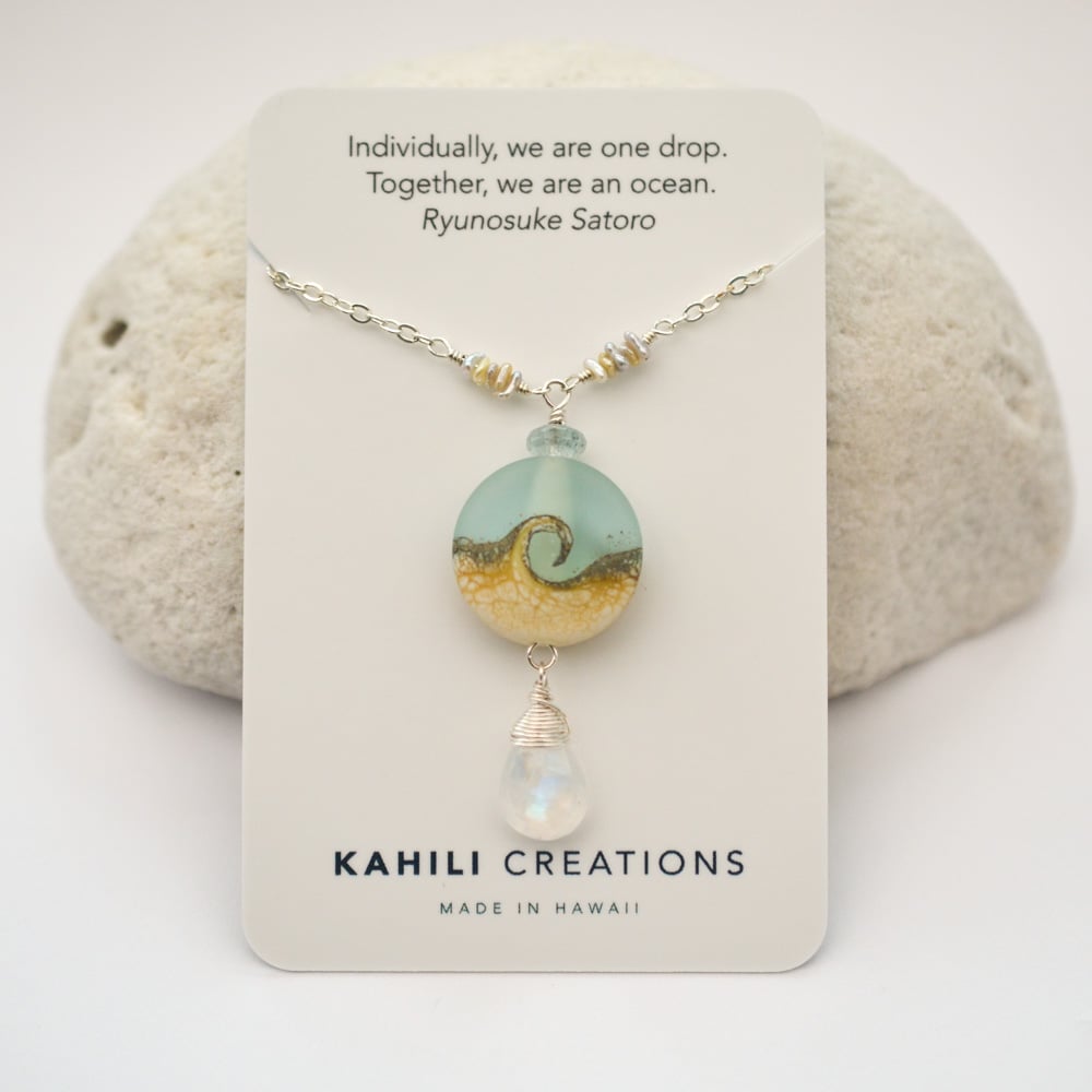 Image of Ocean wave necklace sterling silver