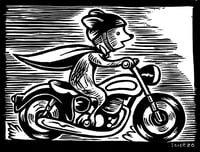 Image of The Mouse & The Motorcycle - Lincout Relief Print