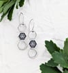 Triple Hexagon Sunburst Earrings