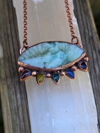 Image 3 of Electroformed Hemimorphite Rainbow Brite necklace