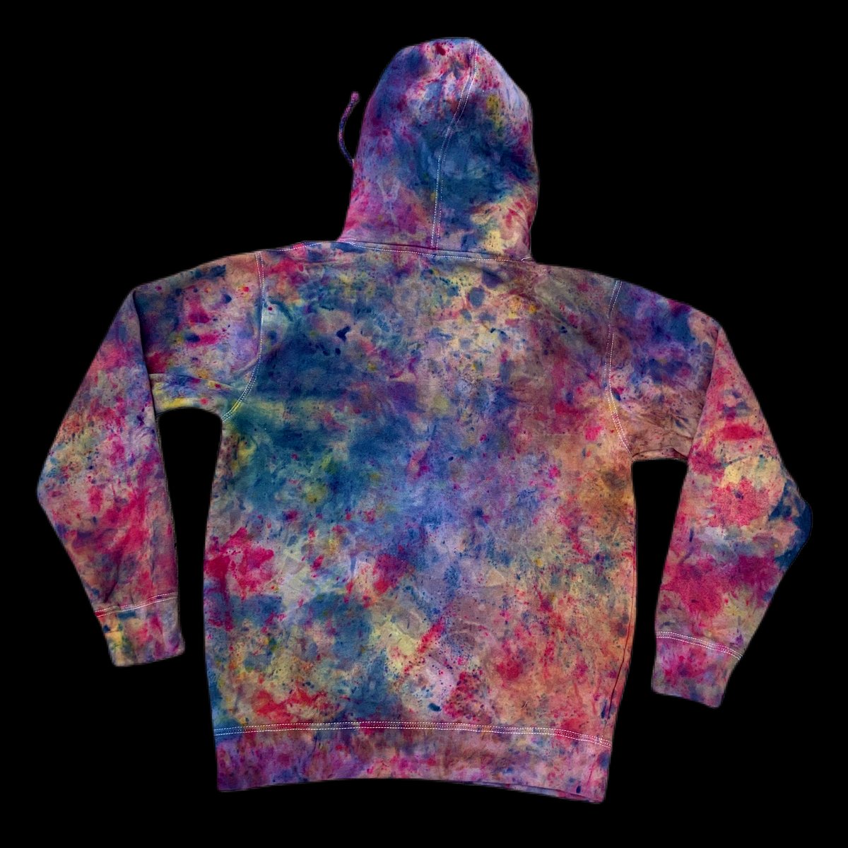Custom Hand Dyed Heavyweight Pullover Hoodies! - Blue Razz Rainbow
