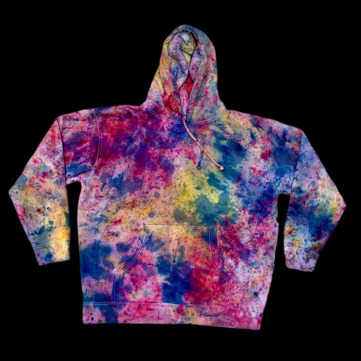 Custom Hand Dyed Heavyweight Pullover Hoodies! - Blue Razz Rainbow