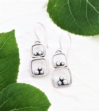 Image 3 of Double Squares with Stones Earrings