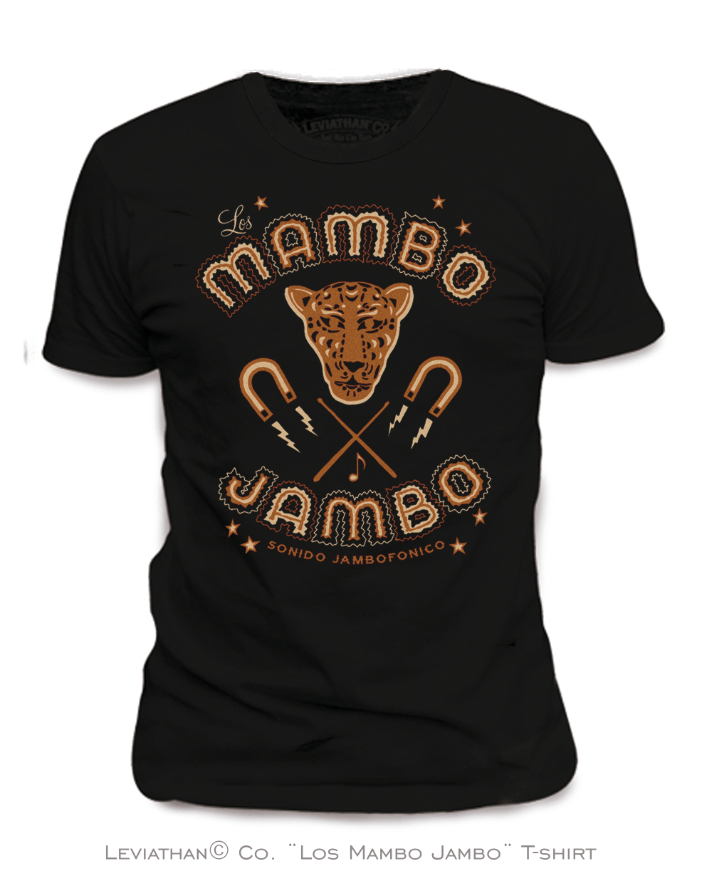 Camiseta Los Mambo Jambo - Sonido Jambofónico - Negra - Chica