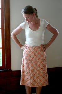 Image of Peach Geometric Skirt