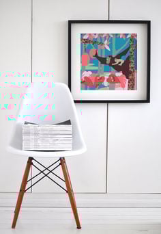 Orang Utan + Durian - Jungle Animals Prints - Nursery Print - Children Room - Night Blue