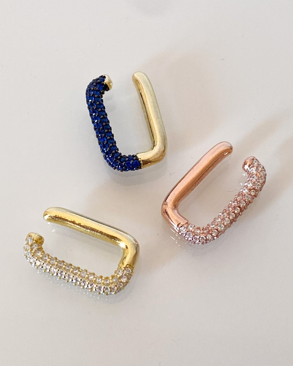 PIERCING ORECCHIO DONNA IN ACCIAIO COLORE ORO VENTAGLIO ZIRCONI BIANCHI