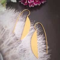 Image 2 of Half Moon Gold Earrings