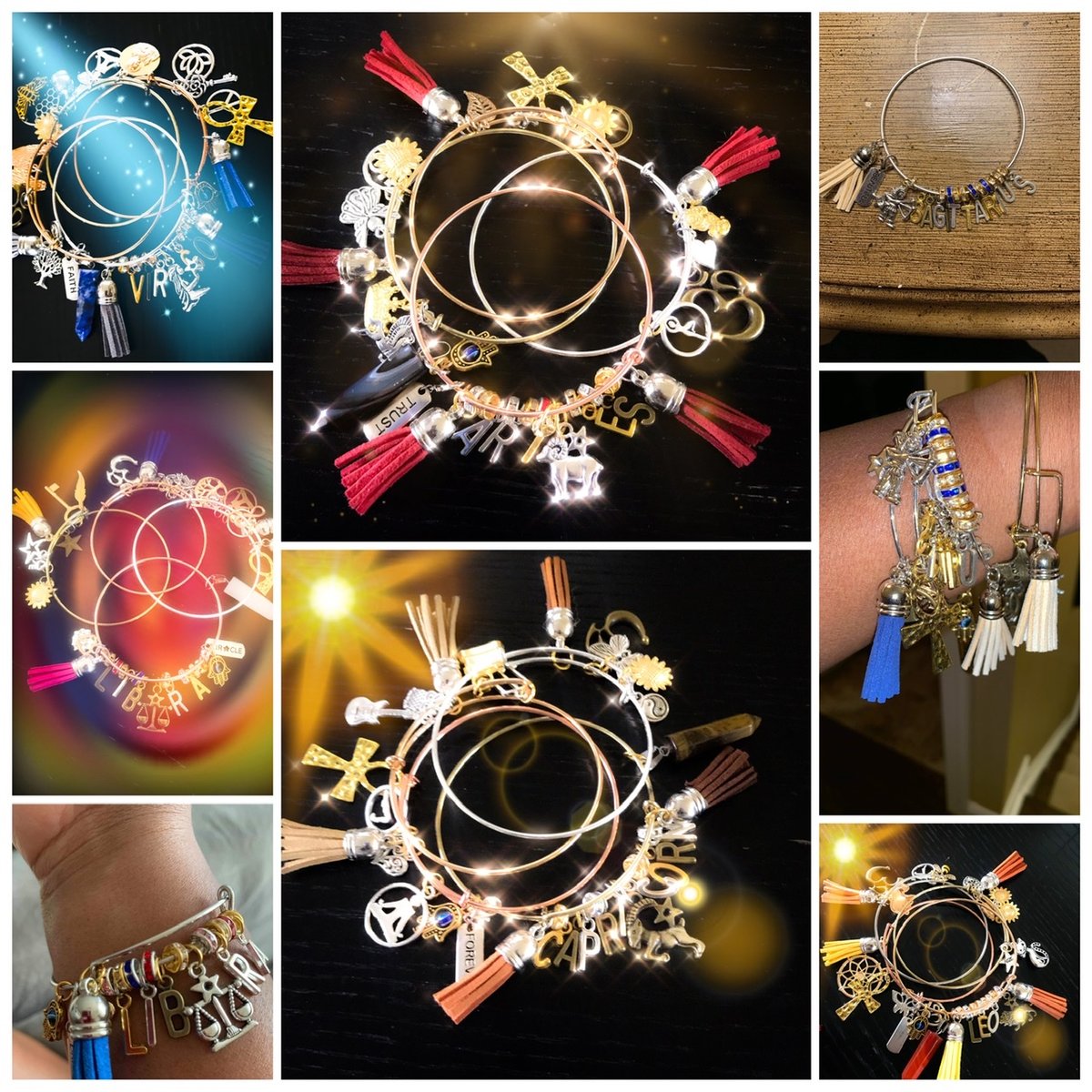Image of 4 piece custom Zodiac bangles 