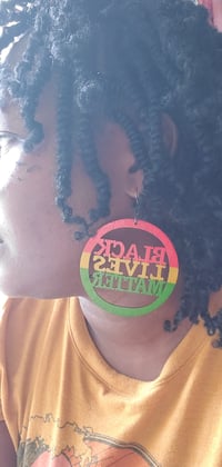 Image 2 of Black lives matter earrings 