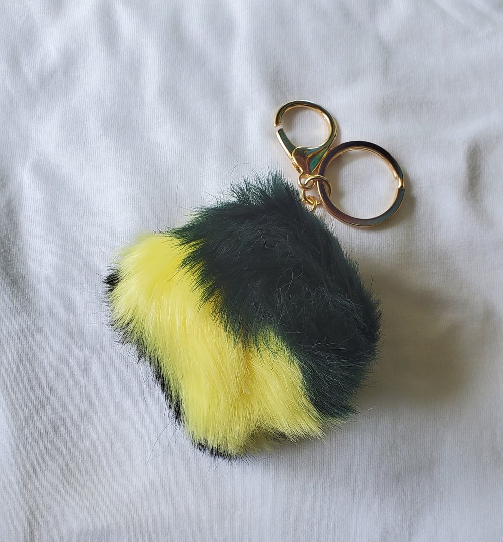 Jamaica furr ball keychain or bag charm 