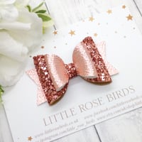 Image 1 of Rose Gold Glitter Bow - Choice of Size