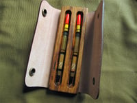 Image 1 of 2 x goose quills in Oak and leather case