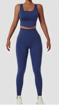 Image 1 of Wide strap sports bra 2 piece legging set