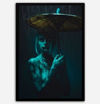 Girl With Umbrella Print