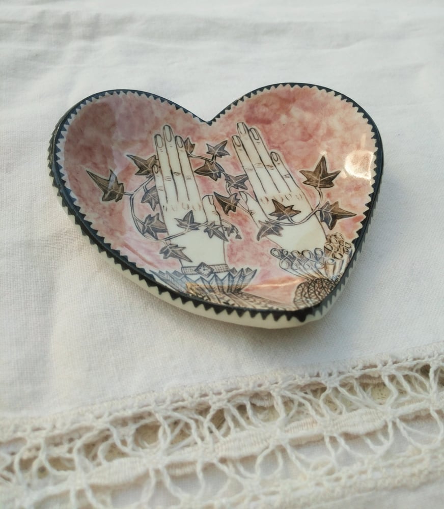 Image of Hands Entwined Heart Dish