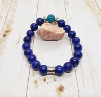 Image 2 of Royal Blue Mountain Jade Beaded Bracelet