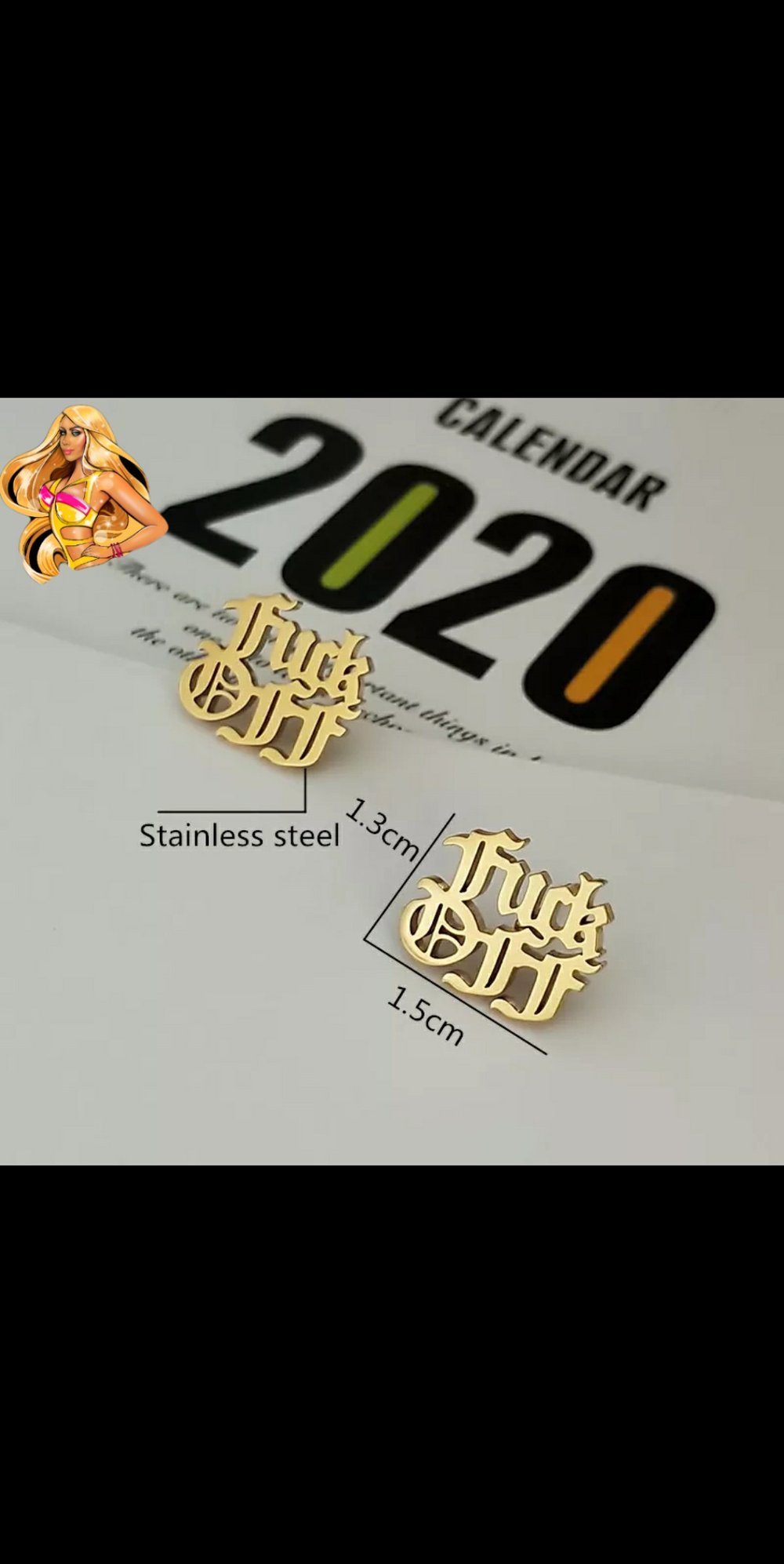 F*CK OFF stud earrings 