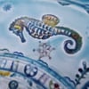 Octopus Aquamarine Rimmed Porcelain Platter