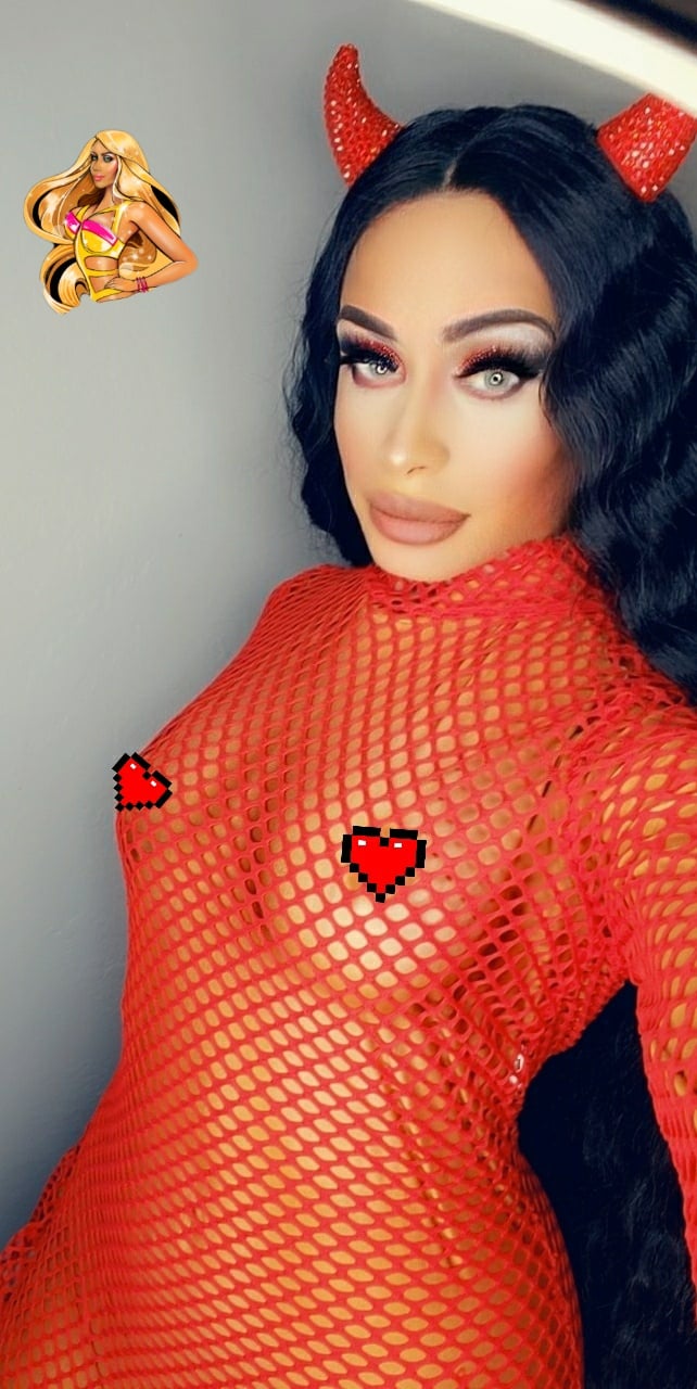 Red flared catsuit