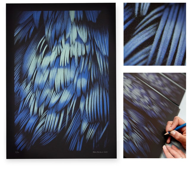 Pearlescent silkscreen All profits will be donated