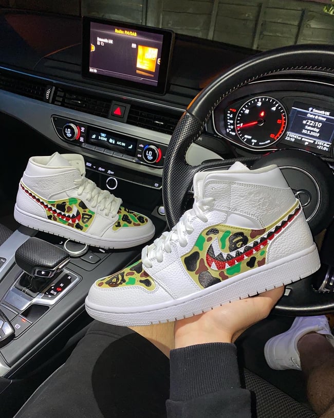 Jordan 1 - Green Shark Camo Bape 