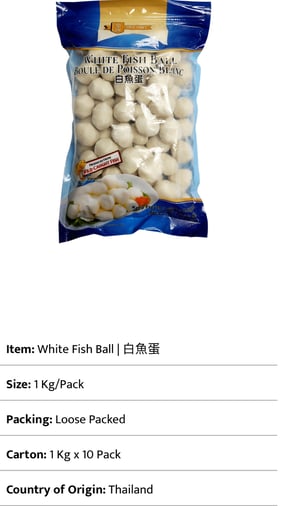 Image of Gold Label White Fish Ball 10 x 1 kg