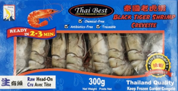 Image of Thai Best Black Tiger Shrimp HO 5-6 pcs 10 x 300g
