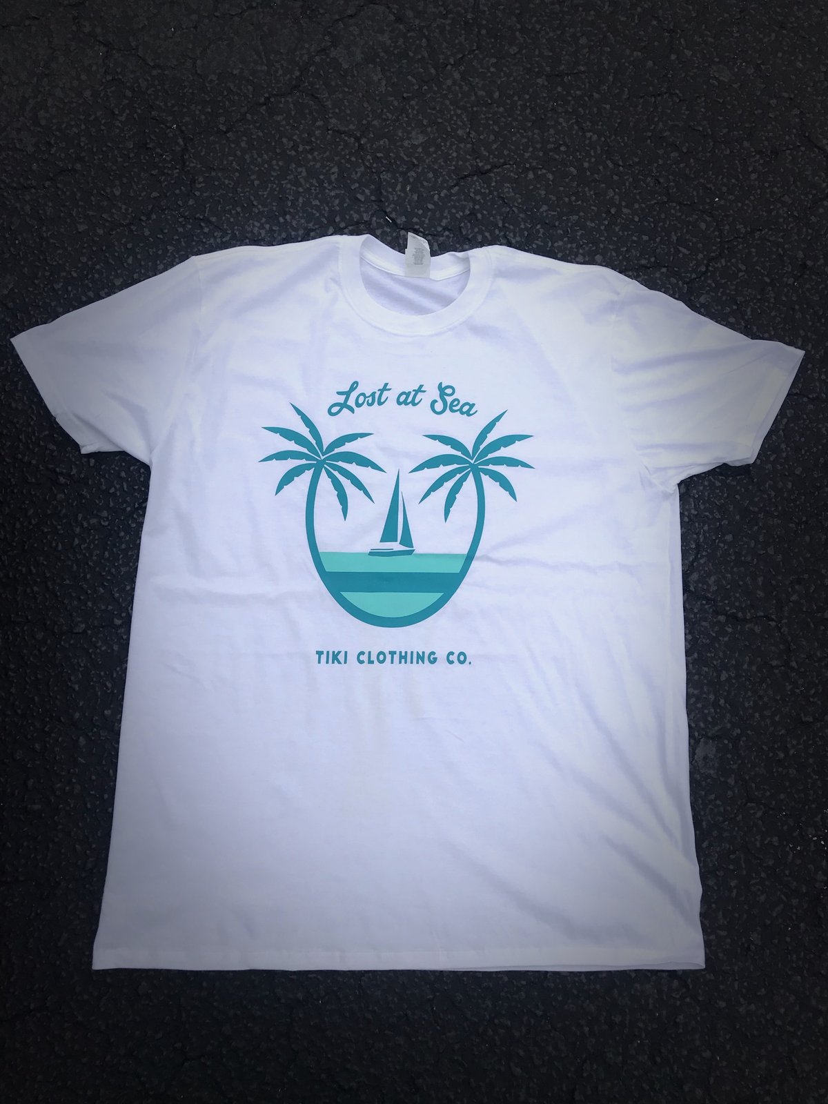 Image of Tiki Clothing Co Lost At Sea T-Shirt(White)