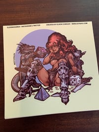 Image 2 of D&D Kobold trouble 5"x5" vinyl kiss cut sticker.