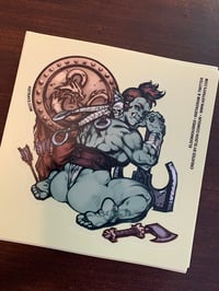 Image 2 of D&D Orc-gal 5"x5" vinyl kiss cut sticker.