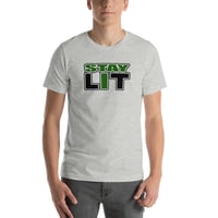 Image 3 of STAY LIT GREEN/BLACK Short-Sleeve Unisex T-Shirt