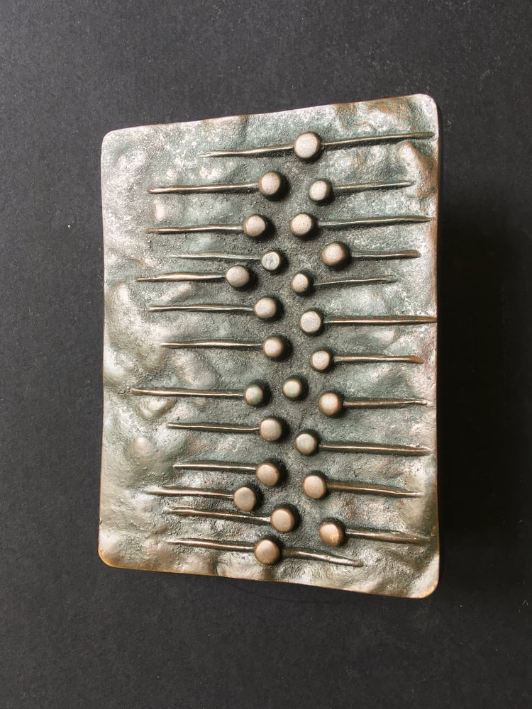 Image of Bronze Push or Pull Door Handle with Dots and Lines