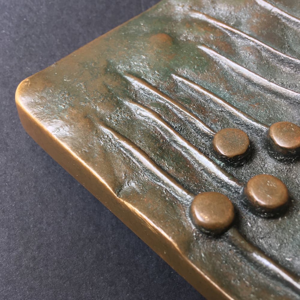 Image of Bronze Push or Pull Door Handle with Dots and Lines