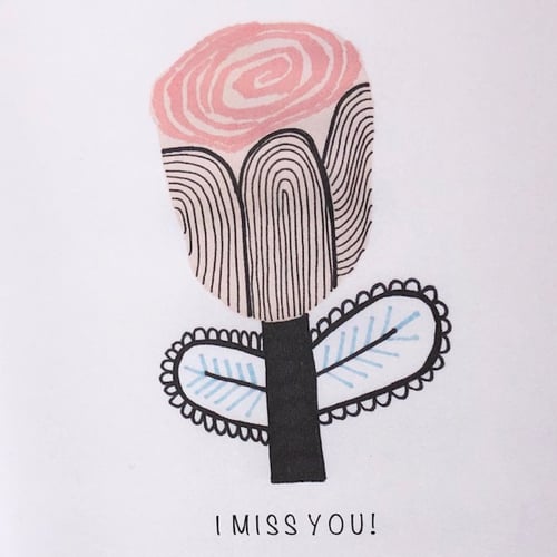 Image of I Miss You!  Greetings Card