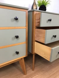 Image 5 of Mid Century Modern Vintage Retro Pair of Morris of Glasgow BEDSIDE TABLES / CHEST OF DRAWERS