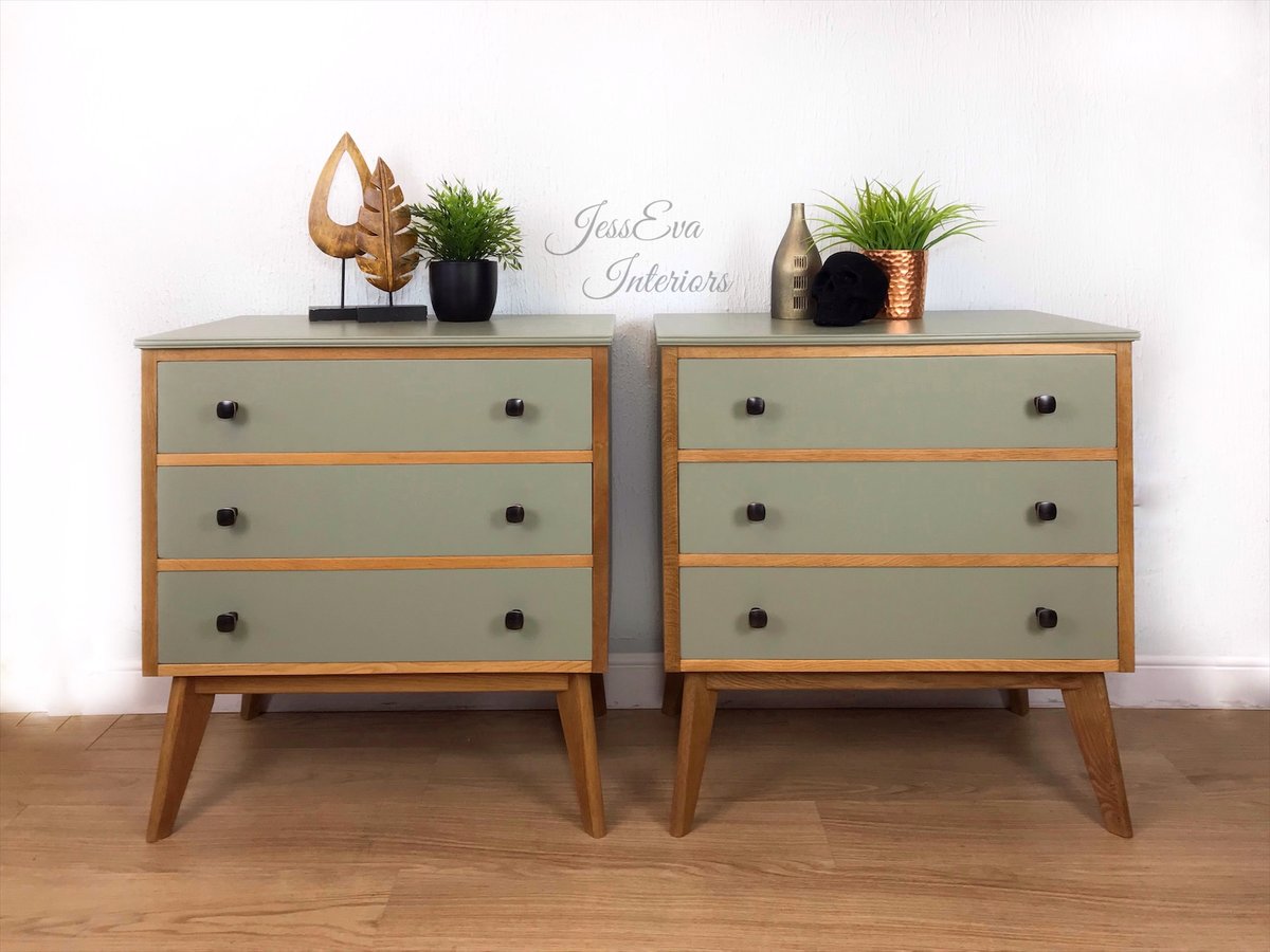 Mid Century Modern Vintage Retro Pair of Morris of Glasgow BEDSIDE