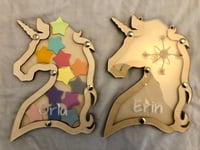 Image 3 of Unicorn Reward Jars with hanging loops or stand