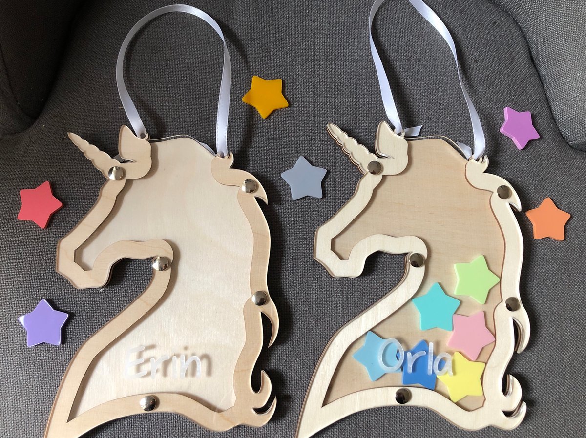 Image of Unicorn Reward Jars with hanging loops or stand