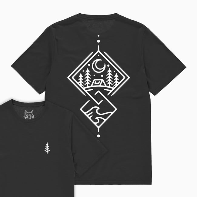 Wild Camping Back Print T-Shirt Organic Cotton