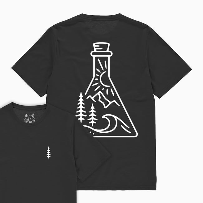 Wild Bottle Back Print T-Shirt Organic Cotton