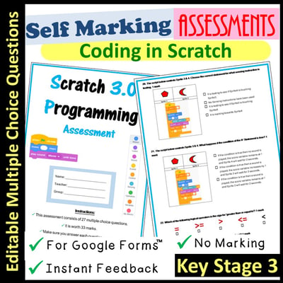 Image of Scratch Coding Assessment | Self Marking (Key Stage 3)