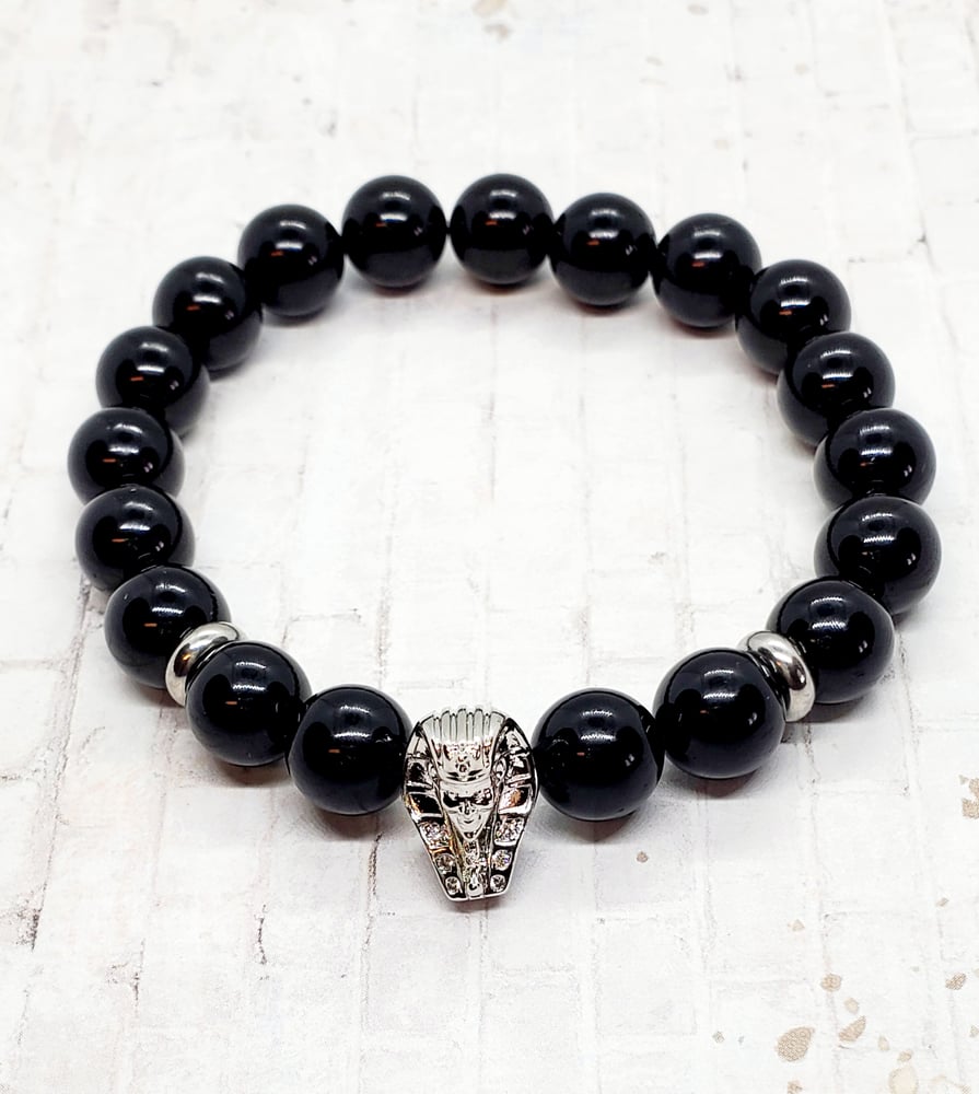 Image of Black Onyx Pharaoh's Head Bracelet