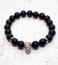Image 1 of Black Onyx Pharaoh's Head Bracelet