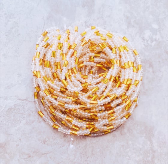 Image of Elastic Clear and Gold Waistbead 