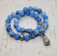 Image 1 of Blue Gemstone Bracelet Stack