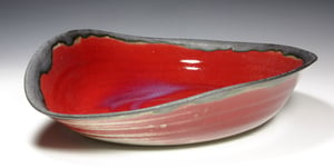 Copper red bowl (e038)