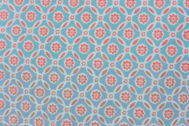 Chemisier  motifs bleus ciel et oranges