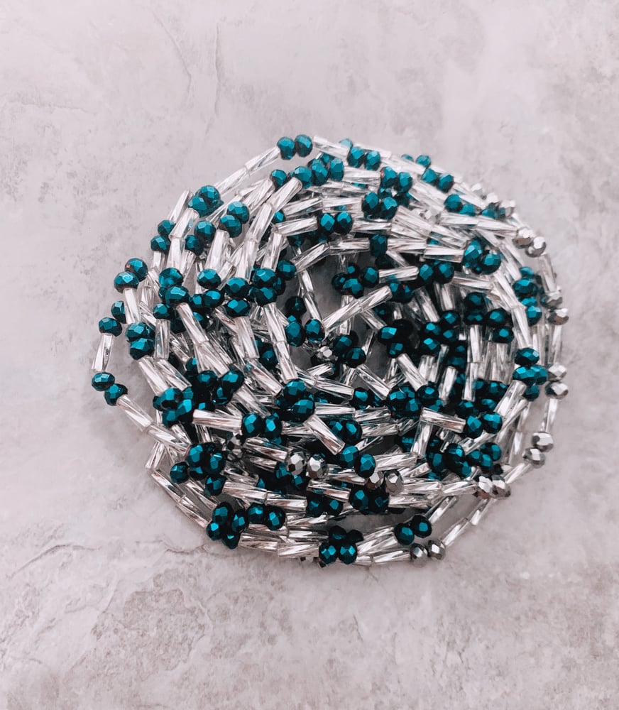 Image of Elastic Silver Cobalt Waistbead