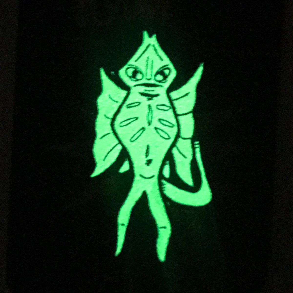 DEVIL FISH 1.5" Glow in the Dark Jenny Hanniver Enamel Pin